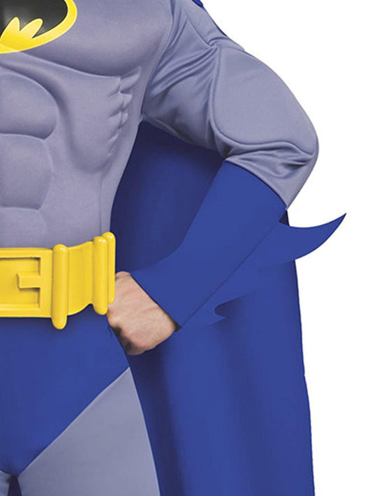 Batman Deluxe Costume for adult, ideal for superhero playtime and Halloween dress-up.