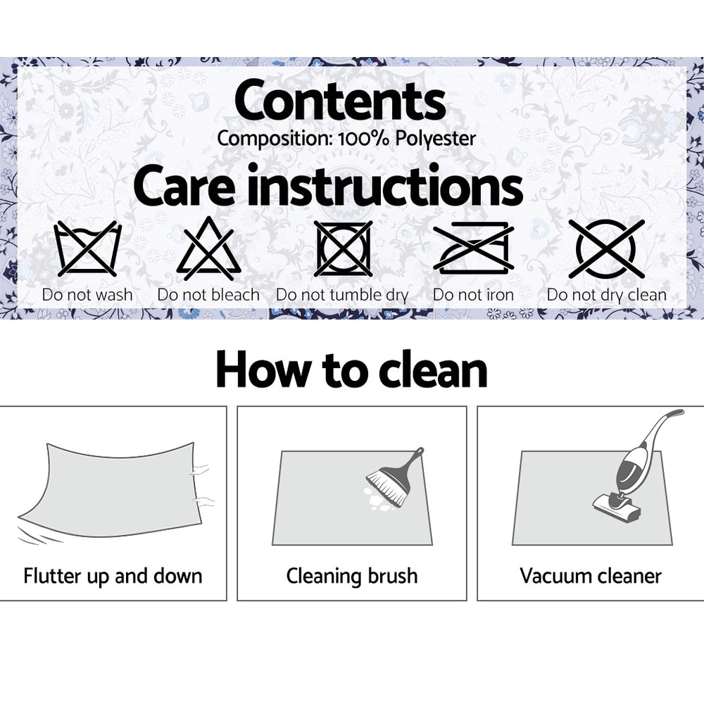 Soft blue kids room rug with large size for cozy play area, 200x290cm. Ideal for childrens comfort and playtime.