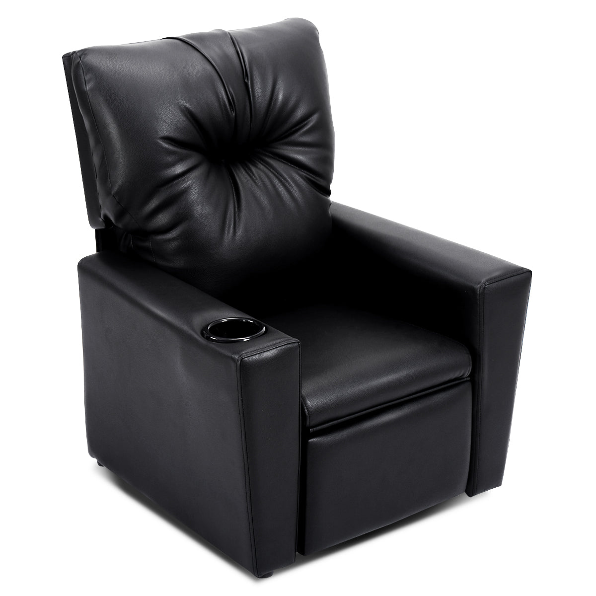 Kids Lounge Seat: Adjustable with High Backrest and Armrest in Black