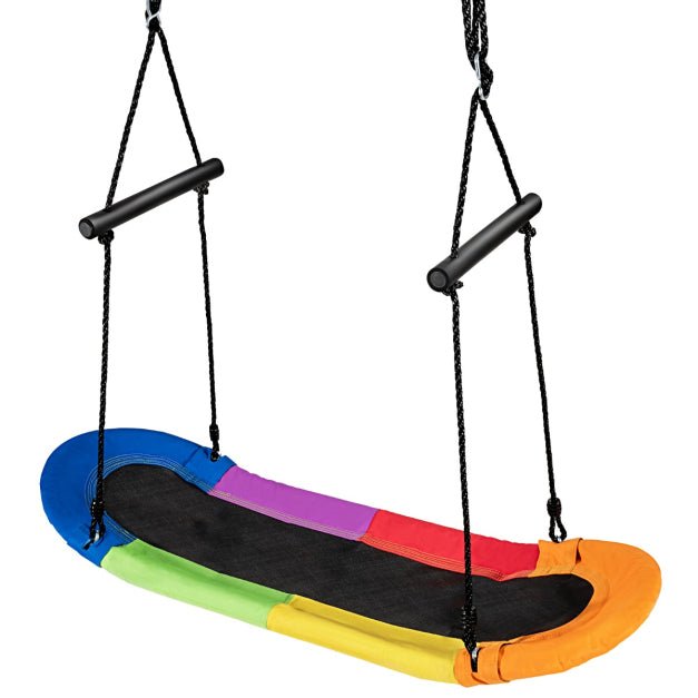 Playful Adventure: Adjustable Oval Platform Swing, Multi Colour, Soft Handles
