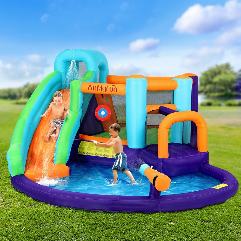 AirMyFun Inflatable Water Slide | Kids backyard fun with splash feature, perfect for summer. AirMyFun Inflatable Water Slide | Kids backyard fun with splash feature, perfect for summer.