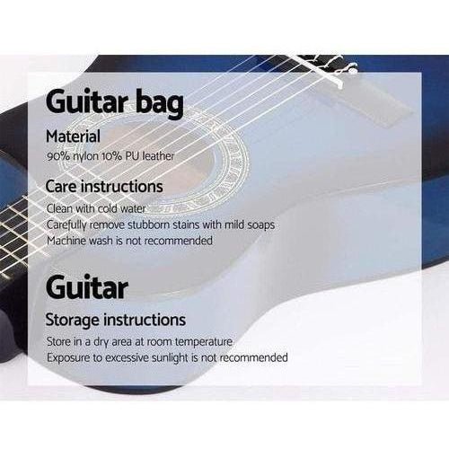 Kids 1/2 size blue acoustic guitar set with capo tuner for childrens music practice. Kids 1/2 size blue acoustic guitar set with capo tuner for childrens music practice.