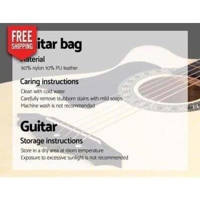 Left-handed wooden acoustic guitar with natural finish, 38-inch size, ideal for beginners and casual players Left-handed wooden acoustic guitar with natural finish, 38-inch size, ideal for beginners and casual players