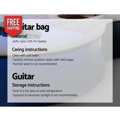 Alpha 38 Inch Blue Wooden Acoustic Guitar Set Ideal for Childrens Music Fun Alpha 38 Inch Blue Wooden Acoustic Guitar Set Ideal for Childrens Music Fun
