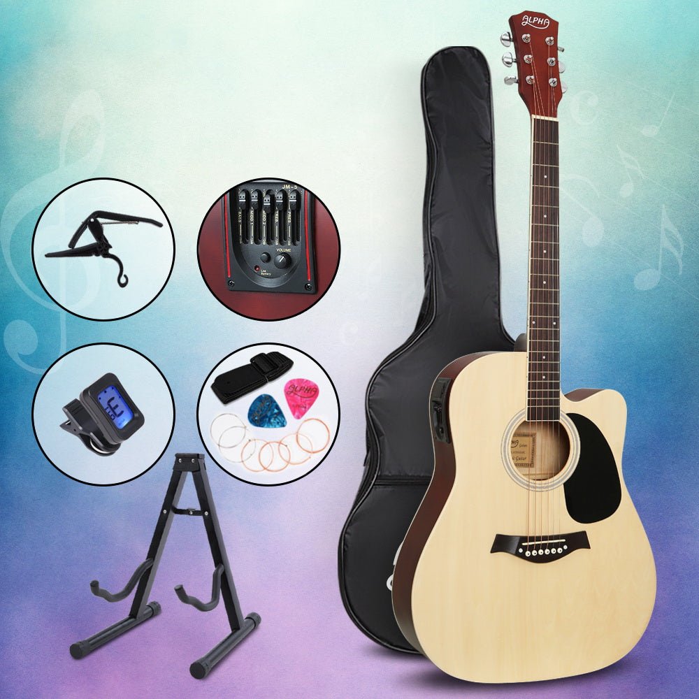 Alpha 5 Band EQ 41 Inch Electric Acoustic Guitar Set - Perfect for kids musical exploration at home Alpha 5 Band EQ 41 Inch Electric Acoustic Guitar Set - Perfect for kids musical exploration at home