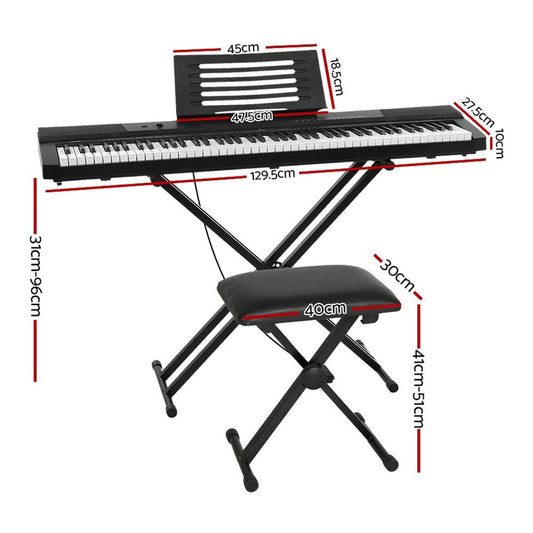 Alpha 88-Key Digital Piano | Includes stand, stool and pedal for childrens home music fun.