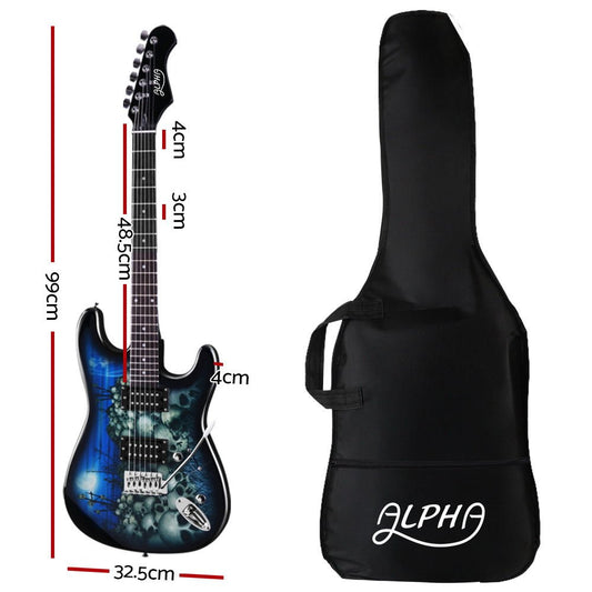 Blue Alpha electric guitar carry bag, perfect for kids home practice sessions.