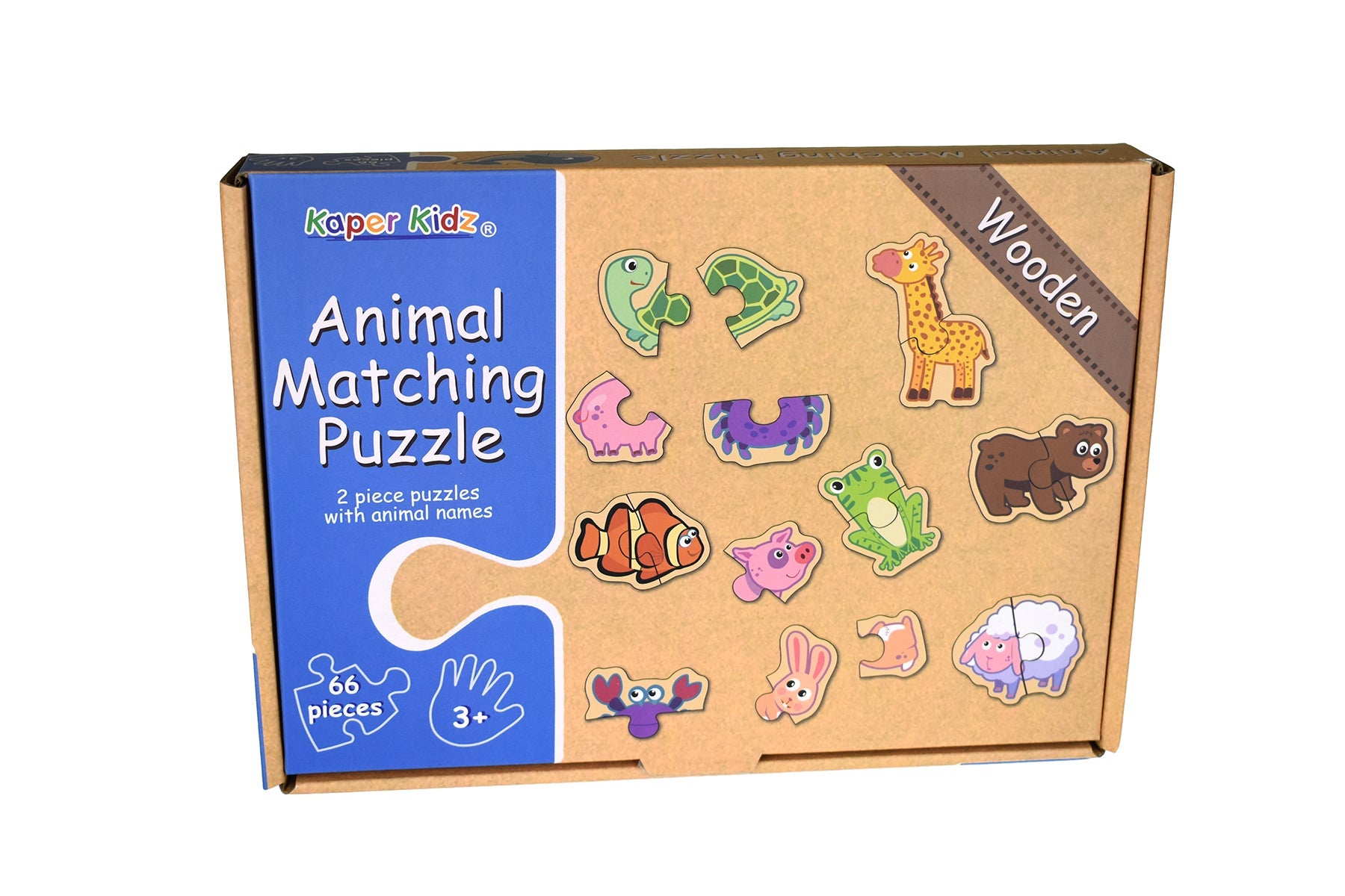 Wooden Animal matching puzzle in box for 3 plus years