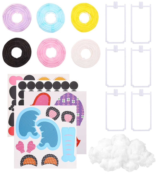 Colorful animal paper lantern craft kit for kids, ideal for creative home decoration projects.