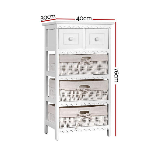 White 3-basket storage drawers by Artiss, ideal for childrens rooms, fostering organized play.