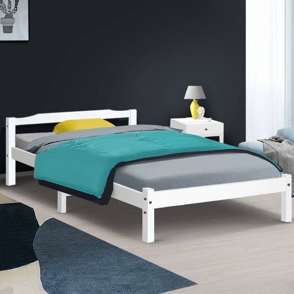 Wooden King Single Bed Frame for Kids Room with Mattress Base Platform