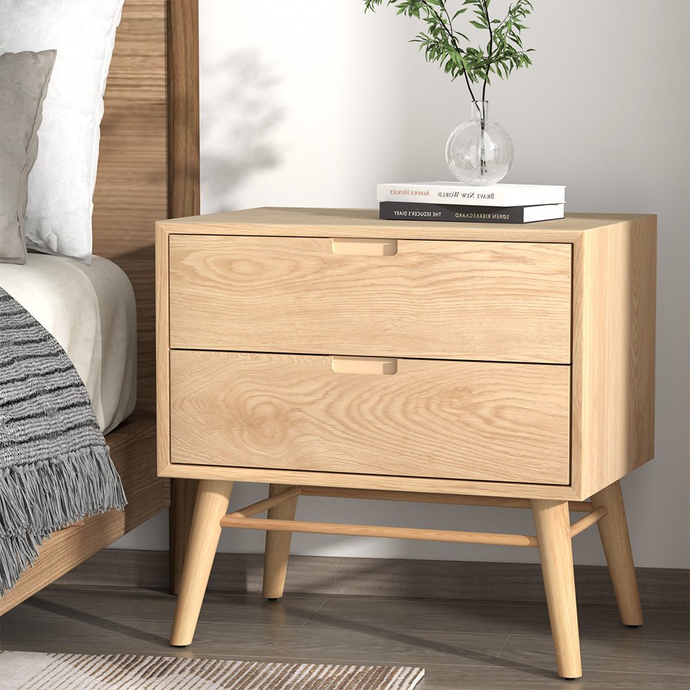 Artiss bedside table with 2 drawers, ideal for kids bedroom storage and organization. Artiss bedside table with 2 drawers, ideal for kids bedroom storage and organization.