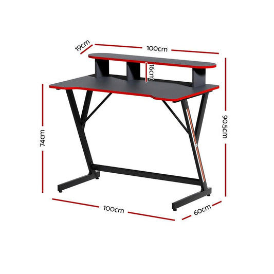 Artiss Gaming Desk with 2-Tier Storage, Ideal for Kids Study and Home Gaming Setup