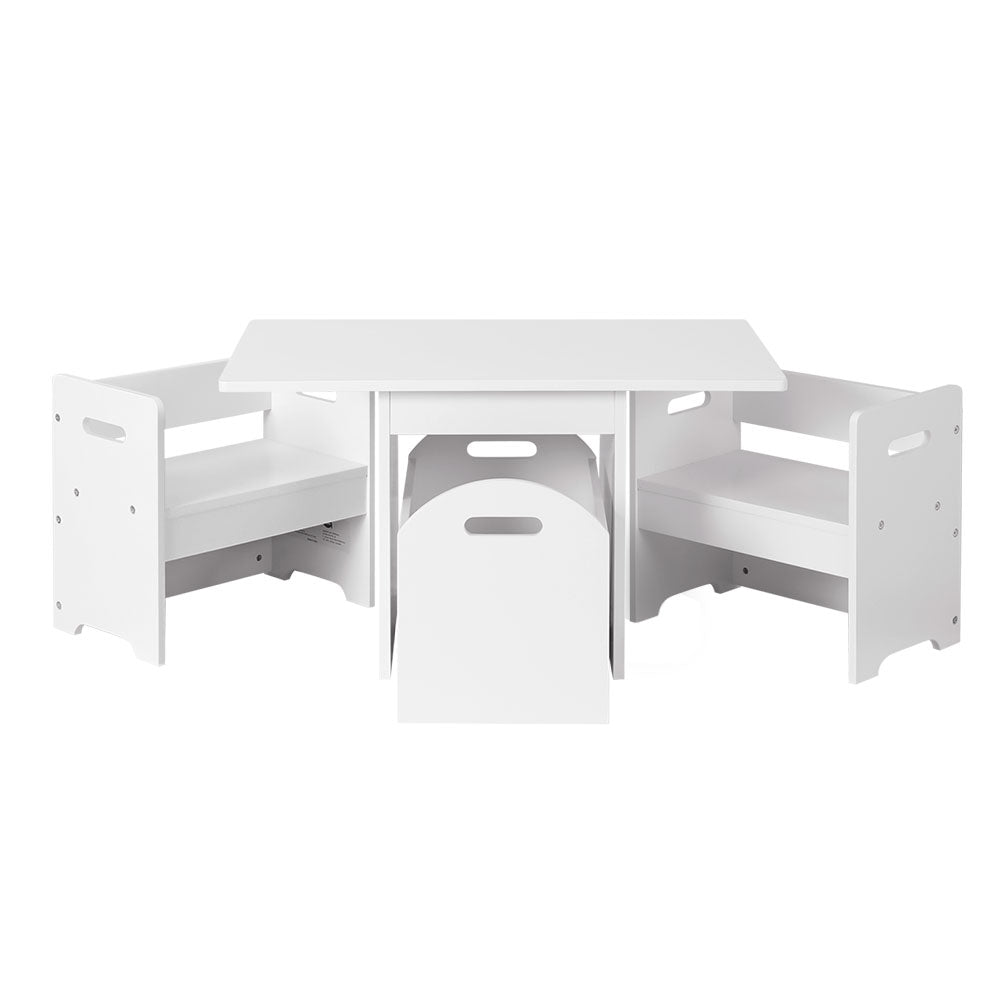 Kids Table and Chair Set White Australia Delivery - Main Image