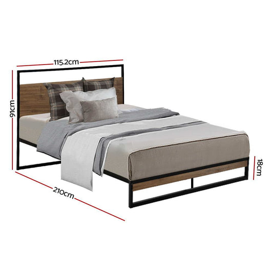 Artiss Metal Bed Frame King Single Size Mattress Base for kids bedroom decor.