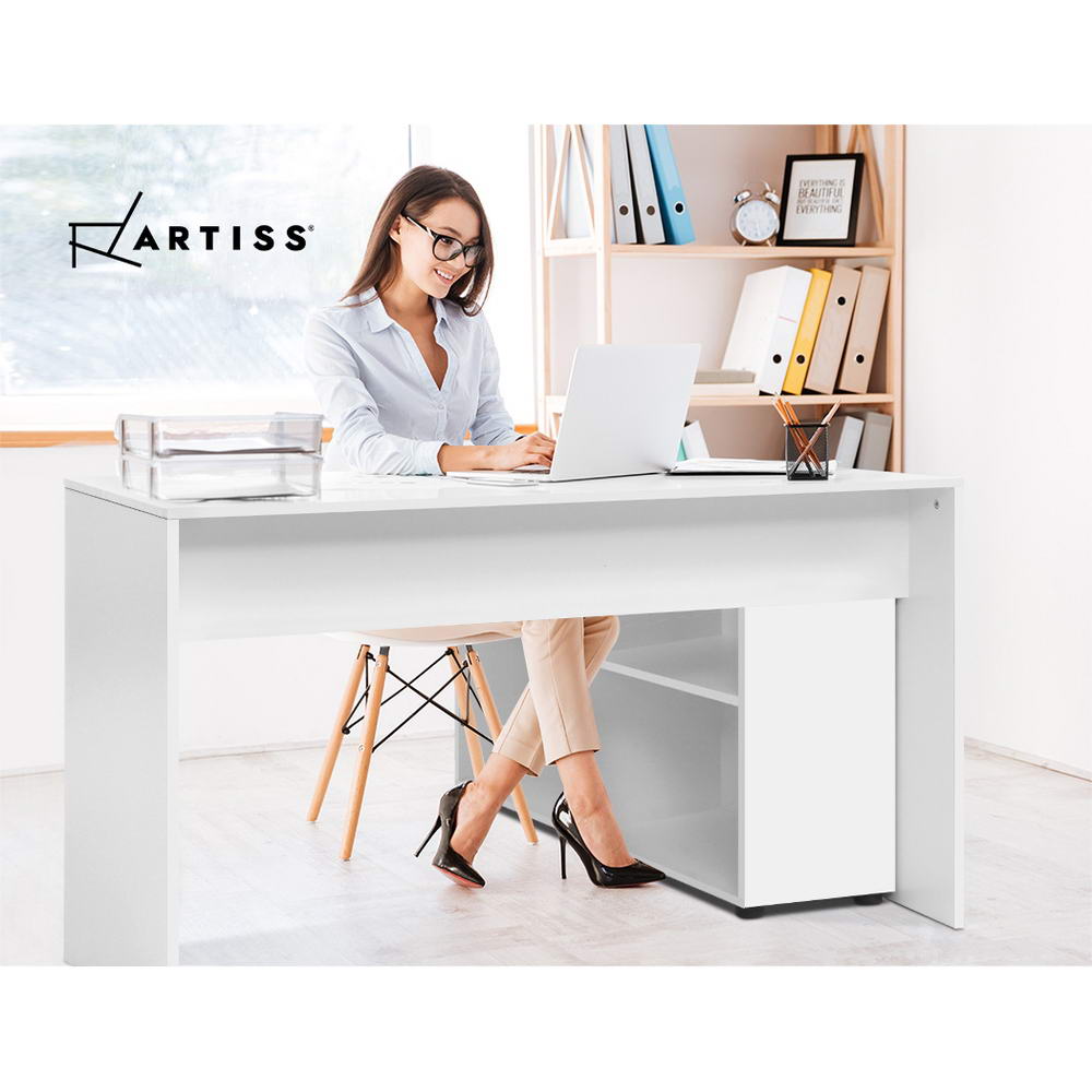 Artiss office desk with bookcase storage, ideal for childrens study area at home.