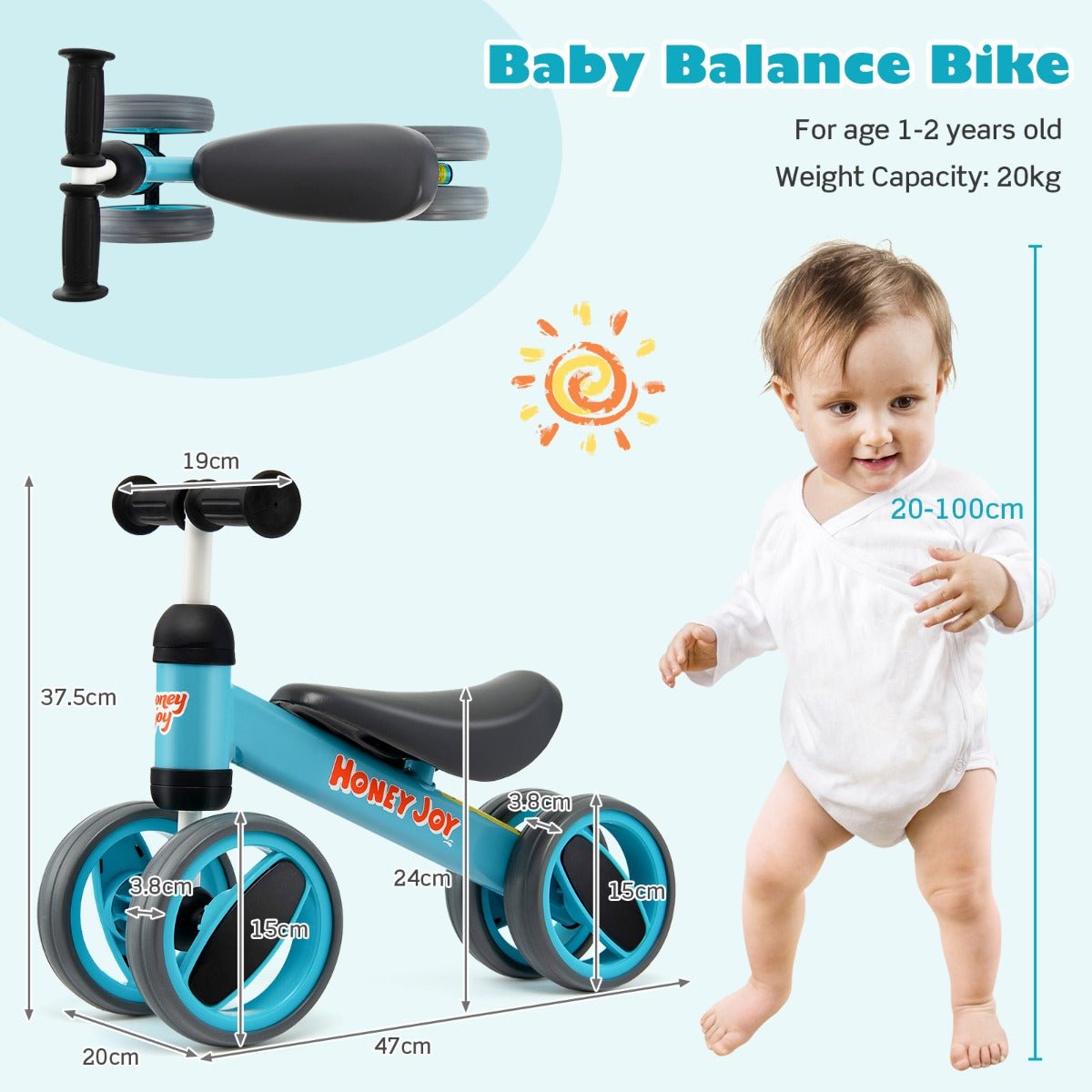 Get Rolling: Blue Baby Balance Bike for Toddlers