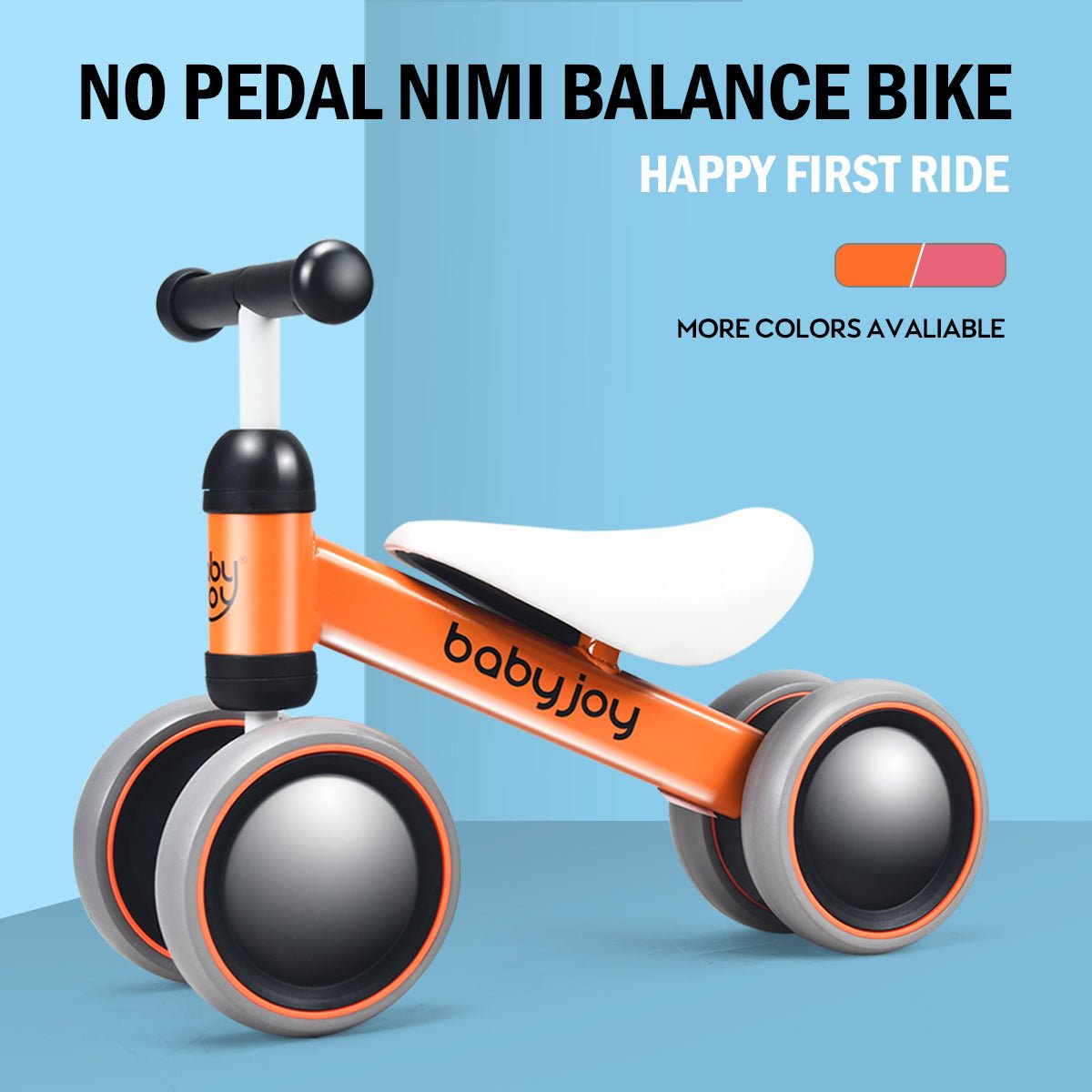 Nurturing Balance Skills: Kids Orange 4-Wheel Balance Training Bike