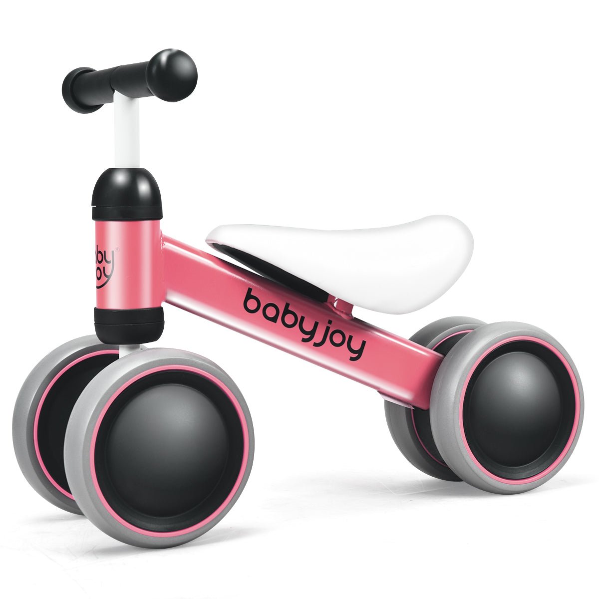 Confident Pedaling: Pink 4-Wheel Balance Training Bike for Little Ones