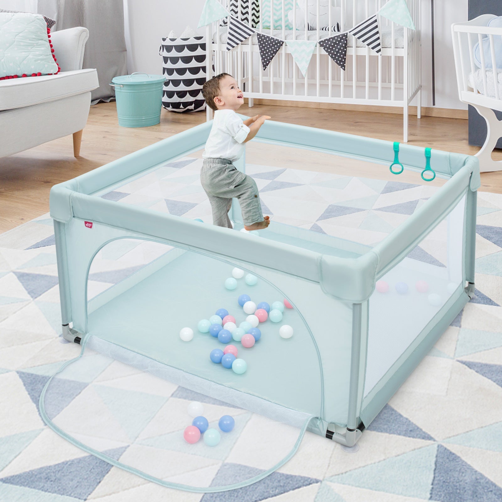 Baby Playpen Activity Fence - Fun and Safety in Blue