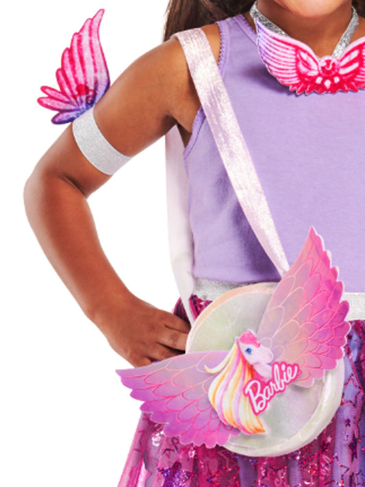 Barbie Rainbow Horse Accessory Bag with Wings by Mattel for imaginative play at home.
