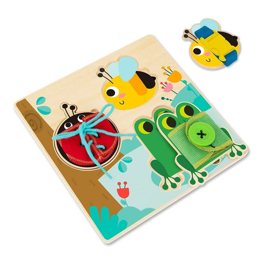 Wooden Basic Skills Board for educational play at home, learning shapes, colors, and more.