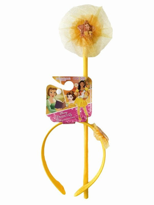 Disney Belle glitter headband and wand set for kids, perfect for imaginative play at home.