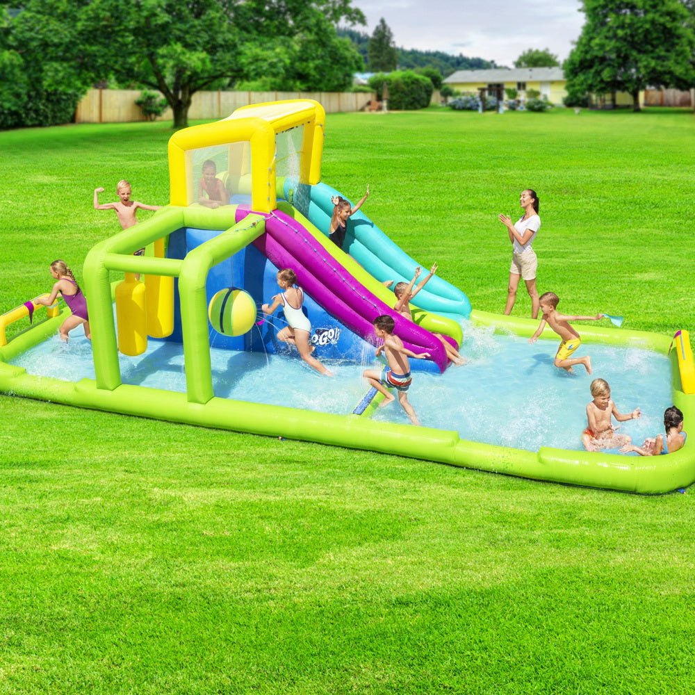 Bestway Splash Course Mega Water Park | inflatable toy for backyard fun with slides and sprinklers. Bestway Splash Course Mega Water Park | inflatable toy for backyard fun with slides and sprinklers.