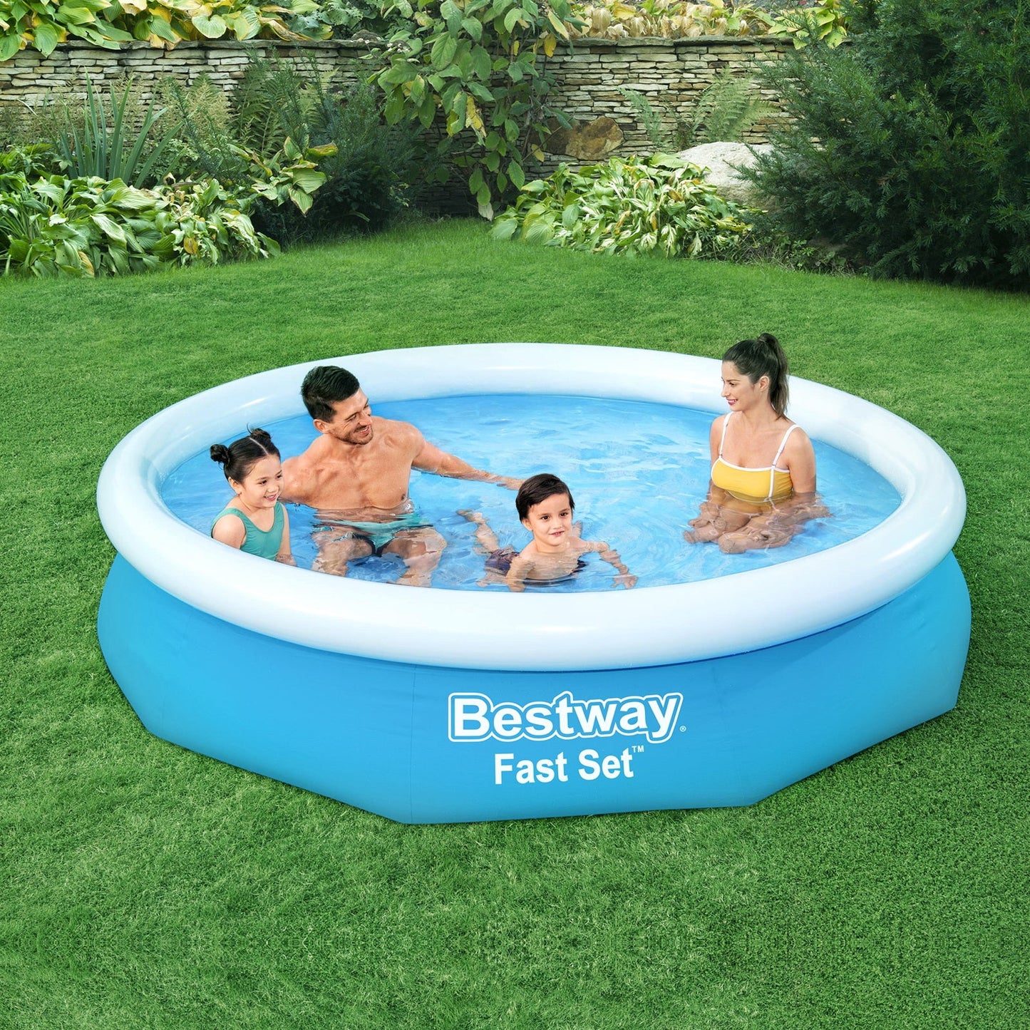 Bestway 305x66cm Inflatable Swimming Pool with Filter Pump - 3200L Capacity for Kids Home Fun