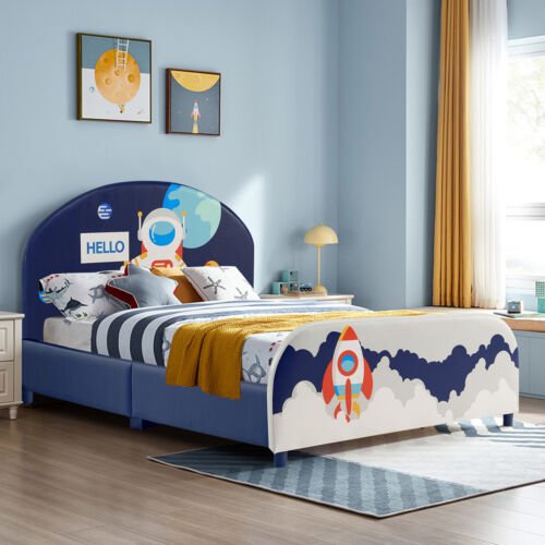 Astronaut Upholstered Kids' Bed - Front View