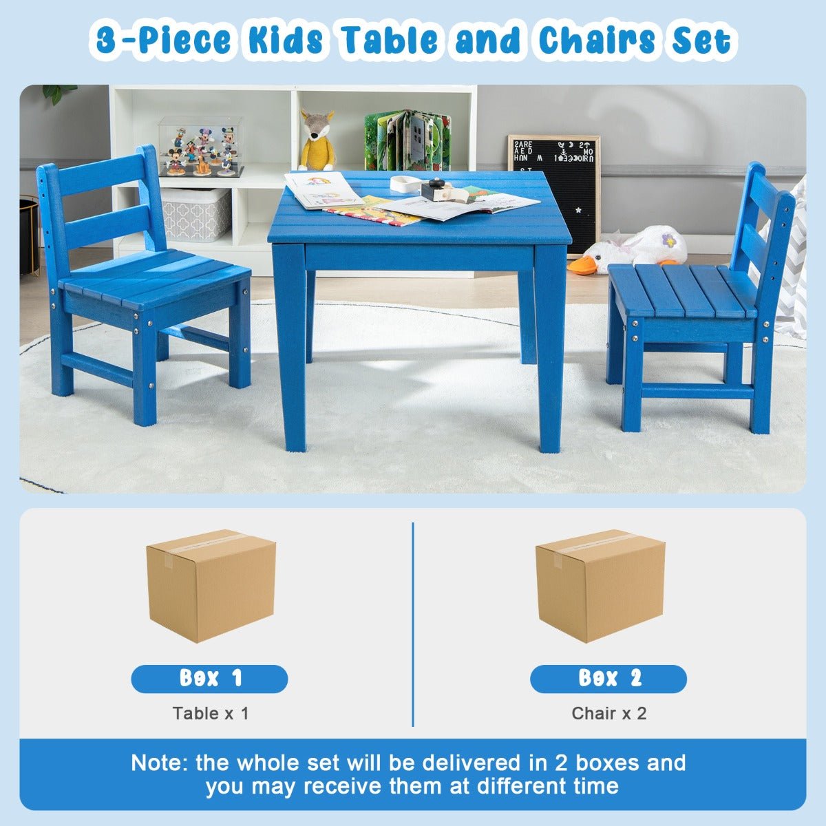 Blue Kids Table & Chairs Set: Where Imagination Soars