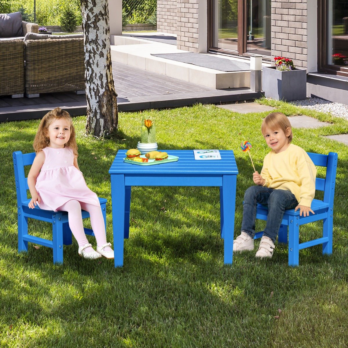 Buy the Best Blue 3-Piece Kids Table & Chairs Set
