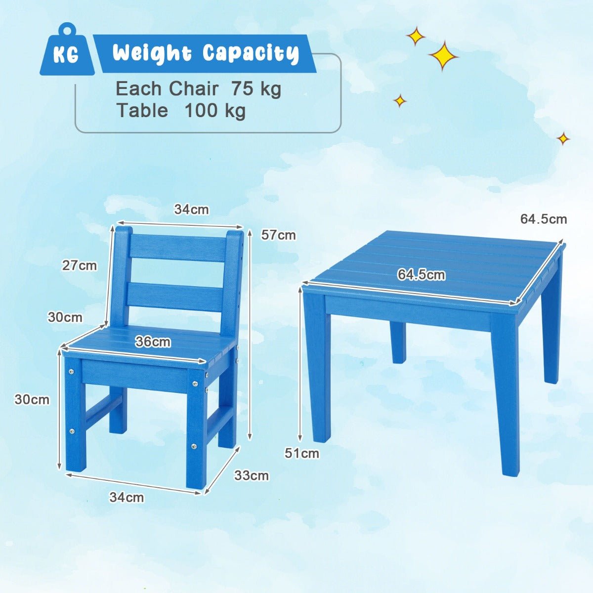Quality and Excitement: Blue Kids Table Set