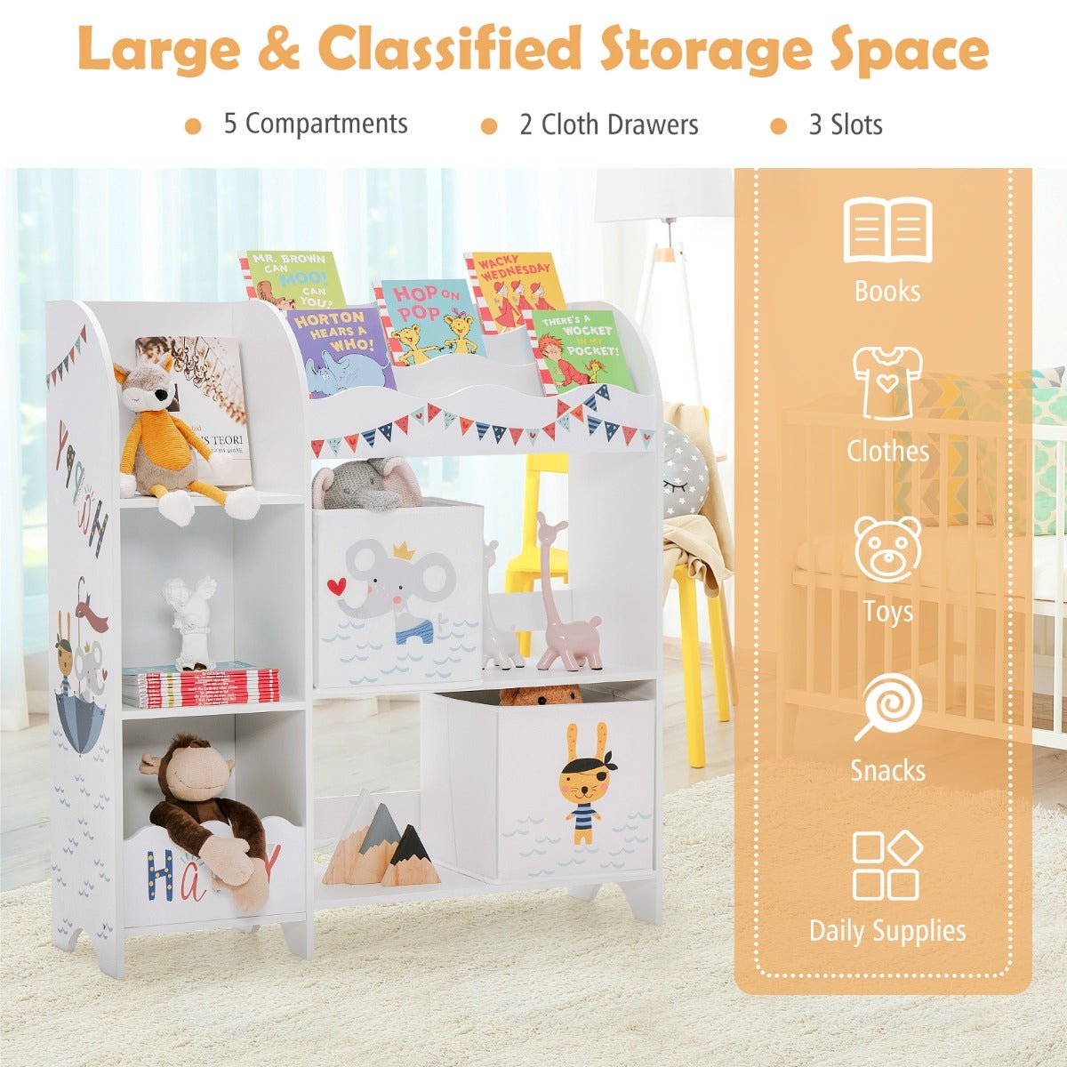 Bookshelf Toy Storage with Display and Bin - Organize for Fun Learning