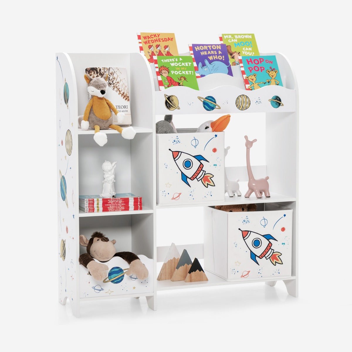 Toy Storage Bookshelf with Display Rack and Storage Shelf - Organized Kids Play