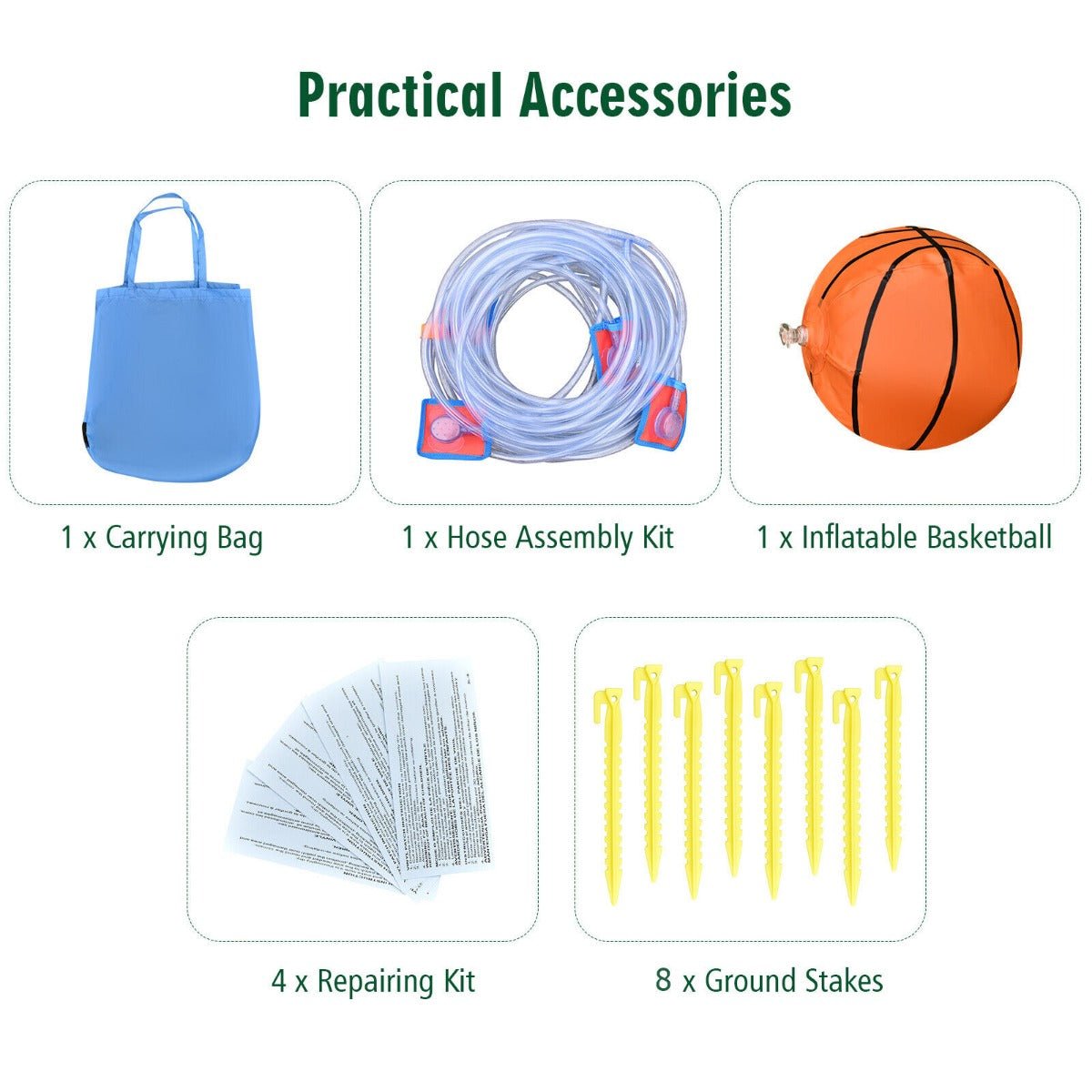 Kids Inflatable Bouncy Castle - Double Slides, Water Guns & Play Kids Inflatable Bouncy Castle - Double Slides, Water Guns & Play