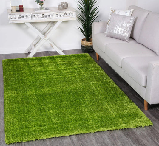 Brendon Green Shaggy Rug | Soft, vibrant rug perfect for adding cozy charm to kids rooms.