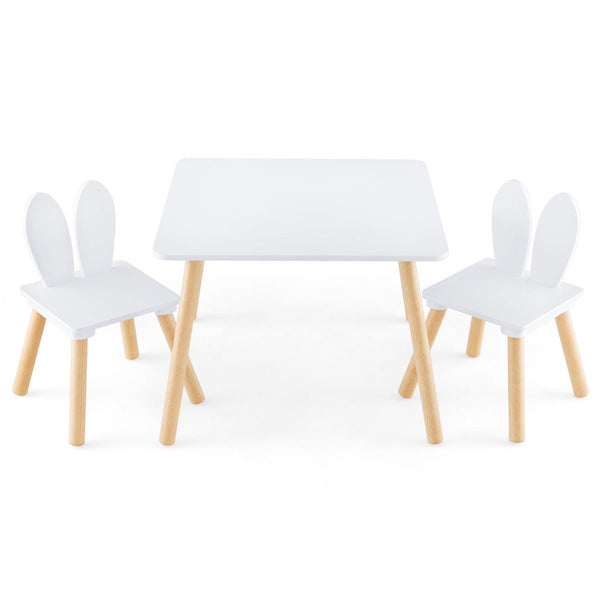 Bunny-Eared Chair and White Table Set for Creative Play - Kids Mega Mart