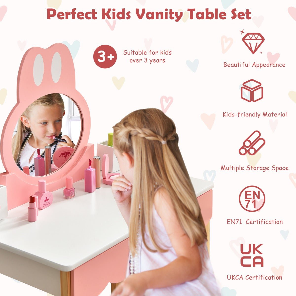 Children's Makeup Vanity and Dressing Table - Imagination and Pretend Play