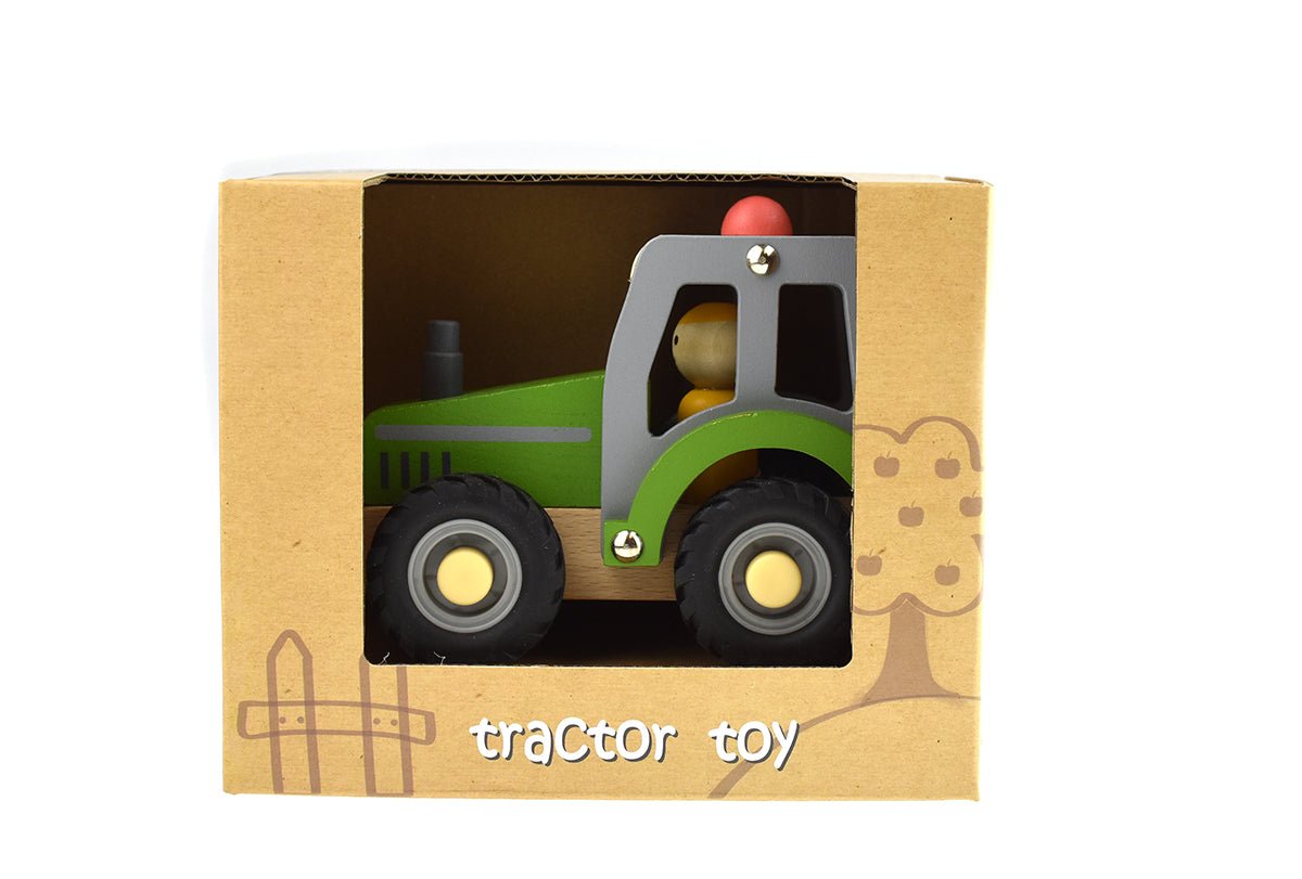 Green rubber-wheeled tractor toy for energetic play indoors, fostering imaginative adventures for children. Green rubber-wheeled tractor toy for energetic play indoors, fostering imaginative adventures for children.