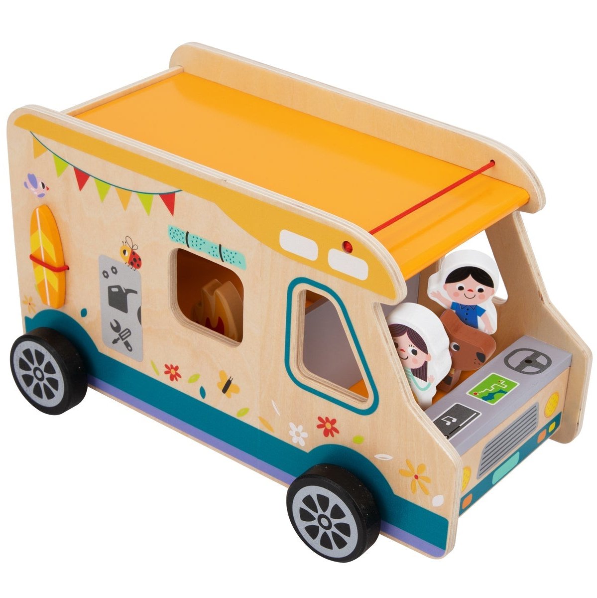 Camping RV caravan playset for imaginative childrens adventures at home, with working accessories. Camping RV caravan playset for imaginative childrens adventures at home, with working accessories.