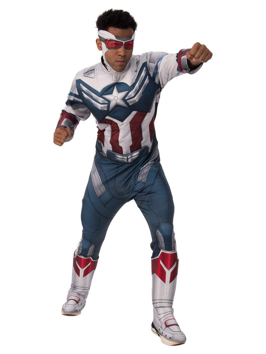 Captain America Falcon Costume for kids, Marvel Official, perfect for dress-up play at home.