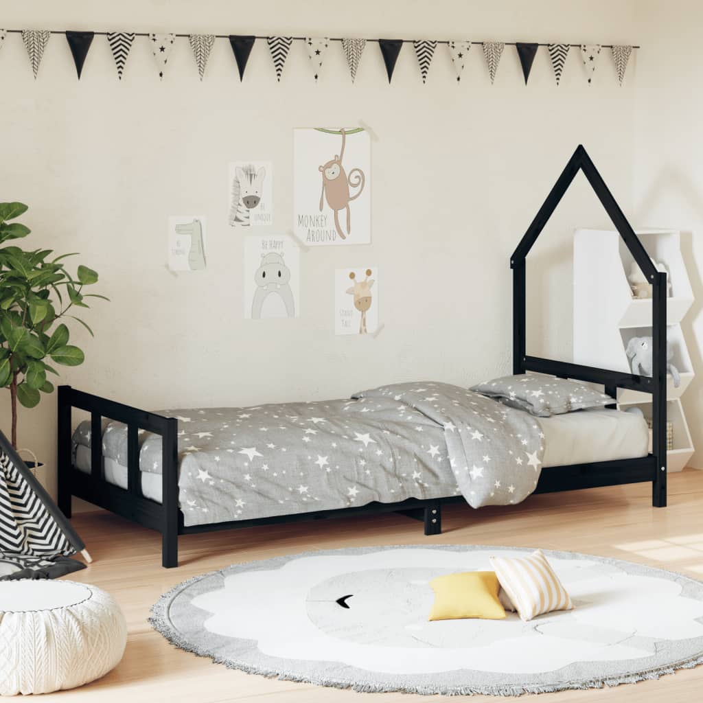 Chic Black Single House Bed Frame - Kids Mega Mart