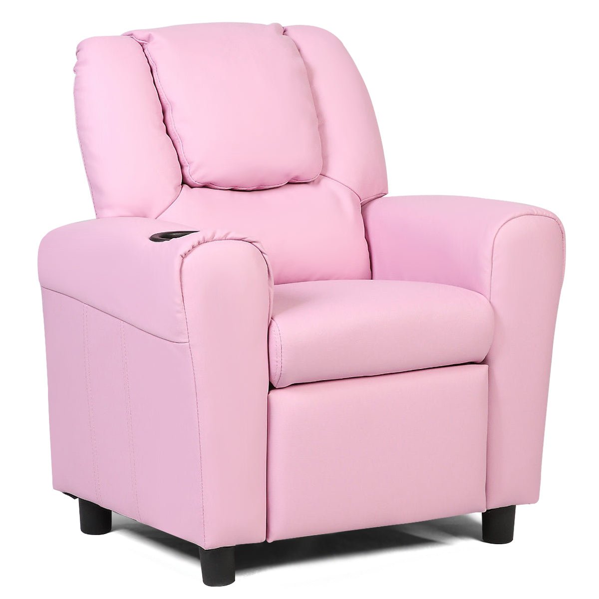 Embrace Comfort: Pink Children's Recliner Chair with Ergonomic Armrest