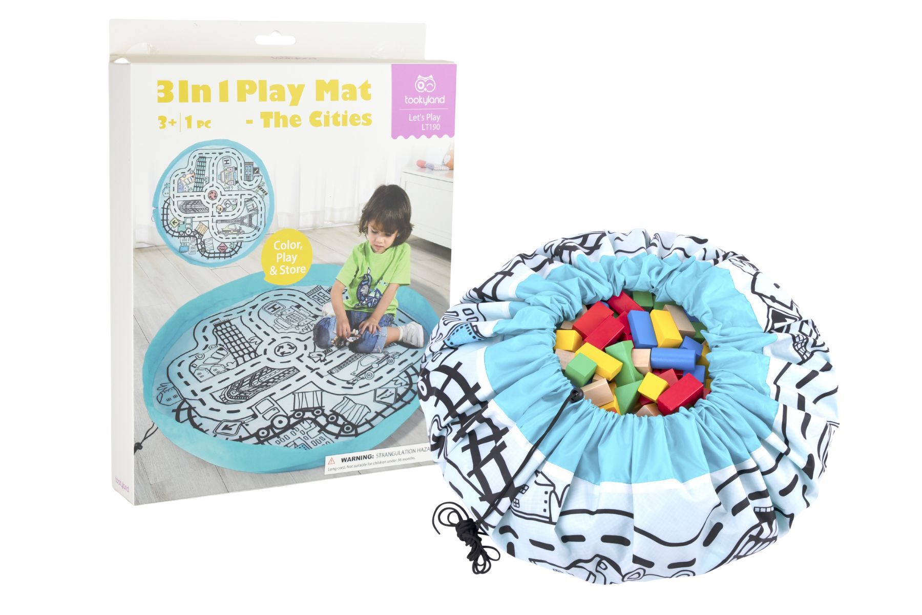 Children's cityscape play mat ready for sensory play