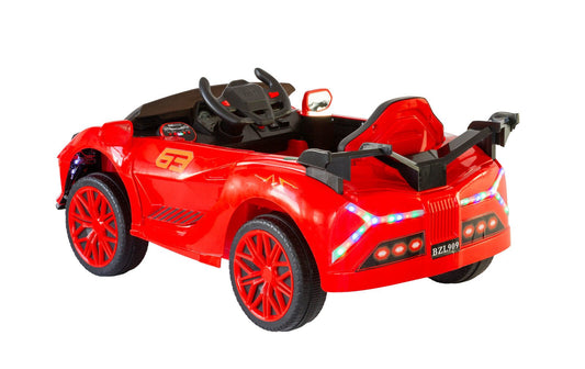 Vintage inspired ride-on electric car for kids, with classic supercar design. Perfect for home fun.