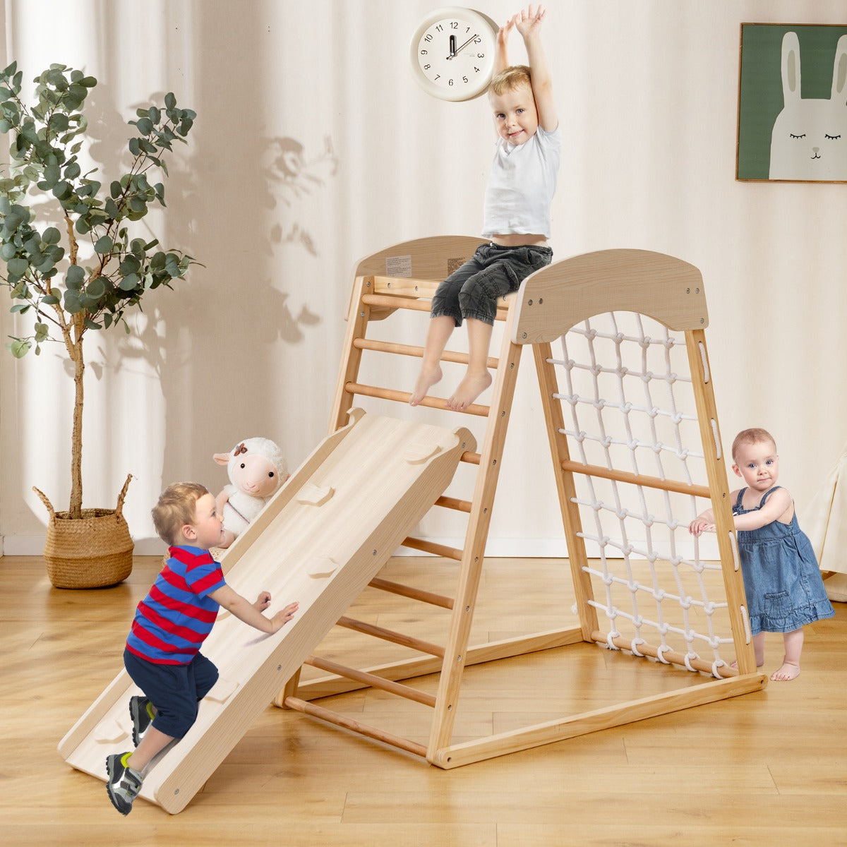Multi-Activity Playset with Climbing Rope