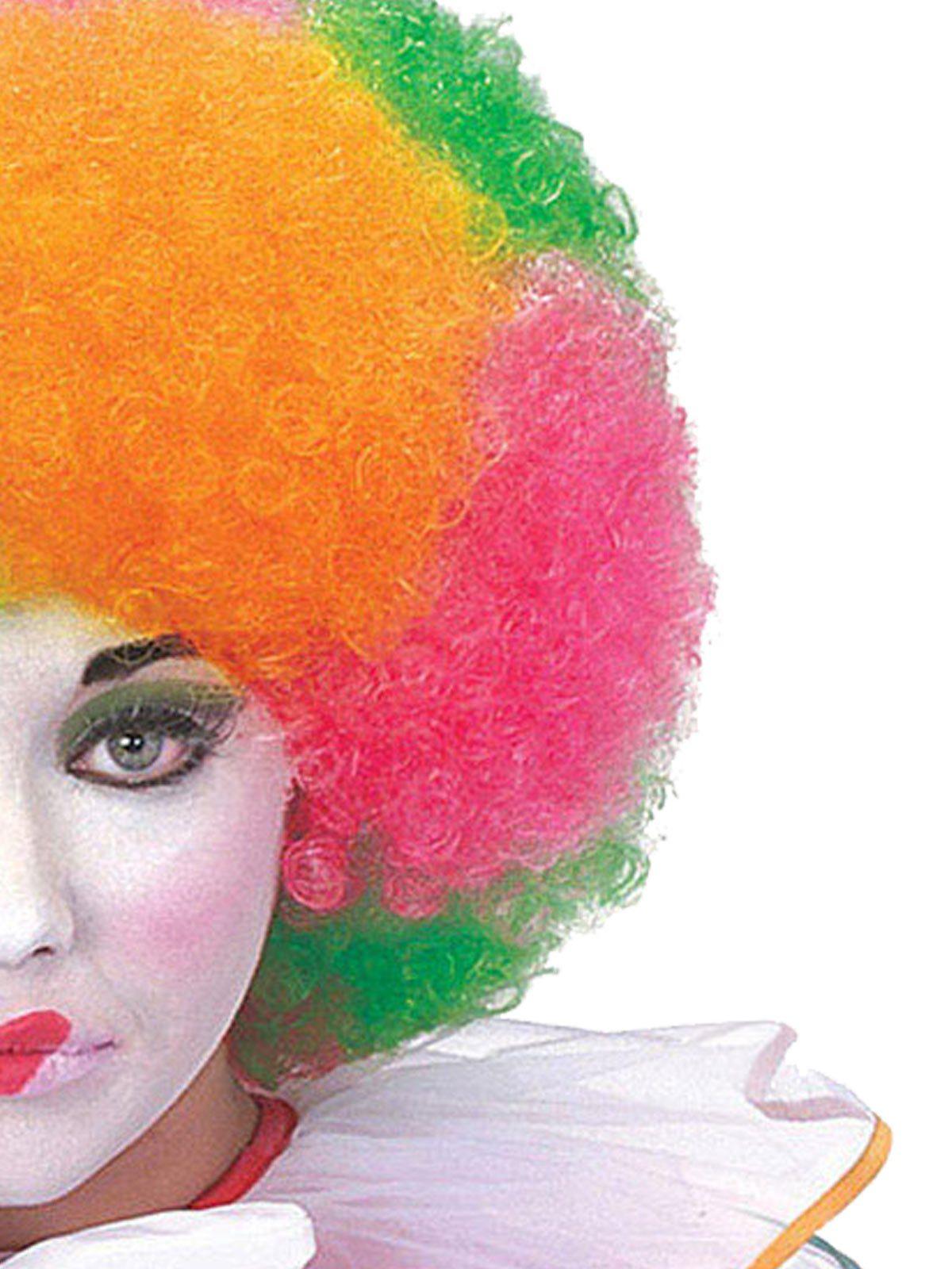 Clown Multi Colour Neon Wig Adult