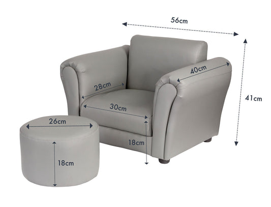 Upgrade Your Kids' Lounge with Grey Sofa and Footstool