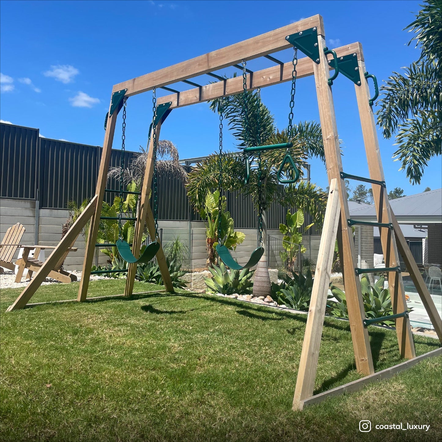 Daintree 2-in-1 Monkey Bars & Swing Set - Kids Mega Mart Daintree 2-in-1 Monkey Bars & Swing Set - Kids Mega Mart